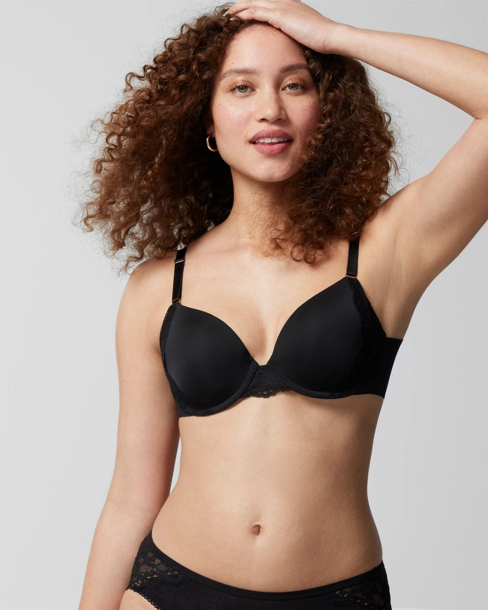 Perfect Coverage Bra with Lace Trim - BLACK | Soma discount