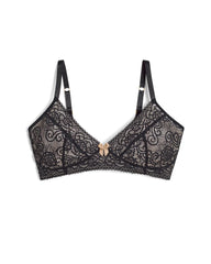 Wireless Pocketed Lace Bra - BLACK | Soma discount