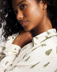 Long-Sleeve Notch Collar Pajama Top - FESTIVE FIRS CHAMP DREAMS | Soma Online