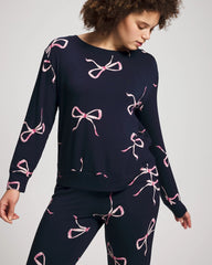 Long-Sleeve Pajama Top - BELOVED BOWS GRAND NAVY | Soma near me
