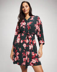 Short Robe - COTTAGE FLORAL GREEN | Soma on sale
