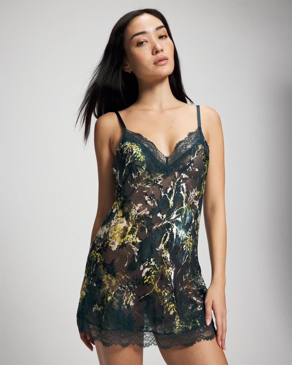 Silk Burnout Chemise - FERN FANTASY DARK HARBOUR | Soma for sale