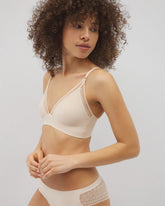 Geo Lace Trim Bralette - PALE SAND | Soma near me
