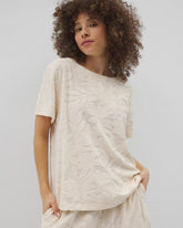 Jacquard Terry Short Sleeve Top - PARCHMENT | Soma near me