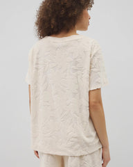 Jacquard Terry Short Sleeve Top - PARCHMENT | Soma near me