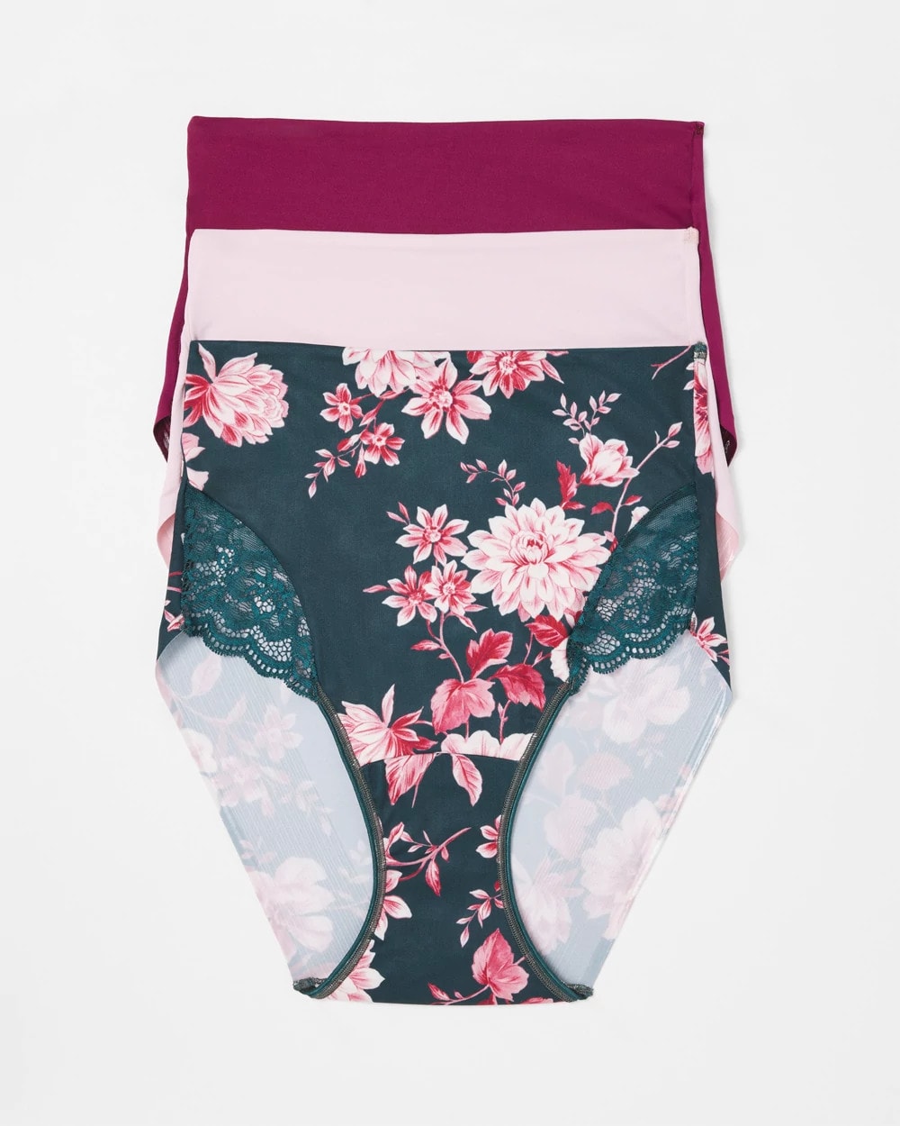 Tummy High-Waist Brief Panty with Lace 3 Pack - COTTAGE FLORAL MULTI PACK | Soma for sale