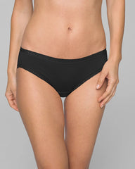 Cotton Hipster Panty with Lace Trim - BLACK | Soma on sale