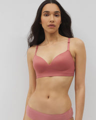 Luxe Wireless Bra with Lace Back - CLAY ROSE | Soma for sale