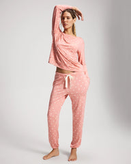 Long-Sleeve Pajama Top - DREAMY DOT MID BLUSH PINK | Soma for sale