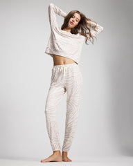 Long-Sleeve Pajama Top - ZEBRA ZEN GRAY GLASS | Soma sale