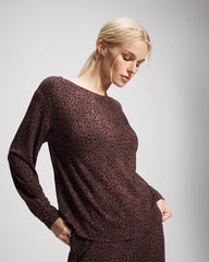 Long-Sleeve Pajama Top - HOT SPOT MOCHA | Soma discount