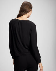 Long-Sleeve Pajama Top - BLACK | Soma near me