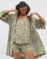 Short Robe - PALMTASTIC VETIVER/CHAMP | Soma for sale