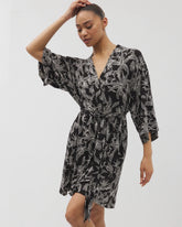 Short Robe - PLUMERIA BLOOMS BLK CH | Soma sale