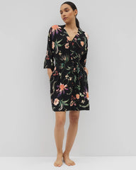 Short Robe - PARADISE PLUMES BLACK | Soma discount