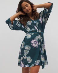 Short Robe - HAVEN BOTANICAL DARK SEA | Soma Online