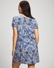 Short Sleeve Scoop Neck Sleepshirt - BOTANICAL TILE SUNDOWN | Soma sale