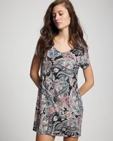 Short Sleeve Scoop Neck Sleepshirt - REGAL PAISLEY BLACK | Soma discount