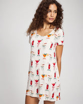 Short Sleeve Scoop Neck Sleepshirt - MERRY MIXES CHAMP | Soma Online