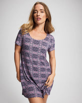 Short Sleeve Scoop Neck Sleepshirt - HAVEN TILE MINI LILAC WIN | Soma for sale