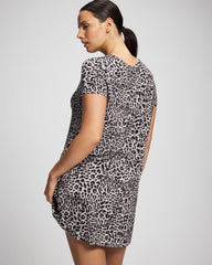 Short Sleeve Scoop Neck Sleepshirt - DIVINE LEOPARD TAUPE | Soma on sale