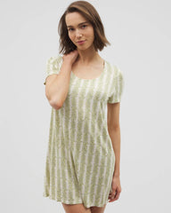 Short Sleeve Scoop Neck Sleepshirt - CHILL STRIPE CHAMPAGNE | Soma outlet