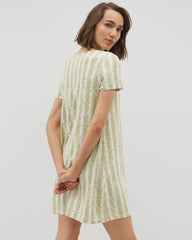 Short Sleeve Scoop Neck Sleepshirt - CHILL STRIPE CHAMPAGNE | Soma outlet