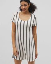 Short Sleeve Scoop Neck Sleepshirt - HAMPTON STRIPE BLACK | Soma near me