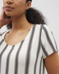 Short Sleeve Scoop Neck Sleepshirt - HAMPTON STRIPE BLACK | Soma near me