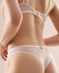 Framed Embroidery Tanga Panty - COCONUT ON SNDLWOOD MESH | Soma Online