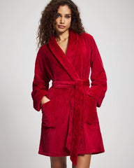 Plush Short Robe - PAINT THE TOWN RED | Soma on sale