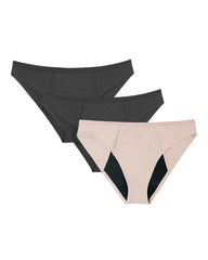 <sup class="sup-symbol">®</sup> 3-Pack Leakproof Bikini - BLACK/SAND MULTI PACK | Soma discount