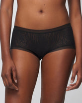 Soma Boyshort Panty with Stretch Lace - BLACK | Soma outlet