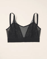 Wireless Pocketed Cupless Lace Bralette - BLACK | Soma discount