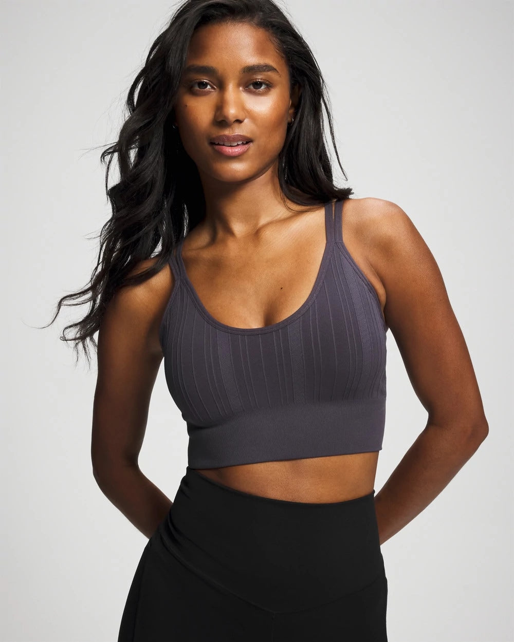 Seamless Bra With Strappy Back - GRAY INK | Soma Online