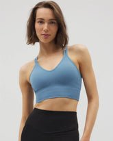 Longline Bra with Strappy Back - BLUE HEAVEN | Soma on sale