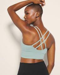 Longline Bra with Strappy Back - CHINOIS GREEN | Soma outlet