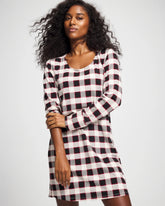 Long-Sleeve Sleepshirt - DREAMSCAPE PLAID BLACK | Soma near me