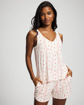Shirred Strap Pajama Tank - COQUETTE VALENTINE CHAMP | Soma on sale