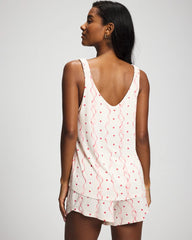 Shirred Strap Pajama Tank - COQUETTE VALENTINE CHAMP | Soma on sale
