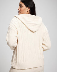Cable Knit Plush Hoodie - PARCHMENT | Soma sale