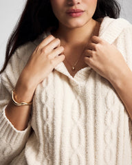 Cable Knit Plush Hoodie - PARCHMENT | Soma sale