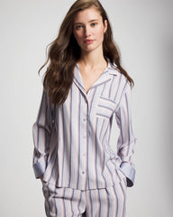 Long-Sleeve Notch Collar - RELAX STRIPE BLUE OPAL | Soma near me