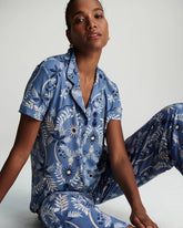 Short Sleeve Notch Collar Pajama Top - BOTANICAL TILE SUNDOWN | Soma on sale