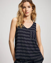 V-Neck Pajama Tank - BOHO STRIPE NAVY | Soma on sale