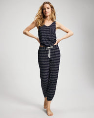 Banded Ankle Pajama Pant - BOHO STRIPE NAVY | Soma sale