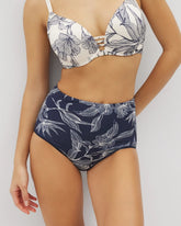 High-Waist Brief Panty - PLUMERIA BLOOMS NAVY CH | Soma outlet