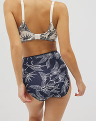 High-Waist Brief Panty - PLUMERIA BLOOMS NAVY CH | Soma outlet