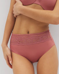 Vanishing Edge Microfiber Modern Brief Panty with Lace - CLAY ROSE | Soma Online