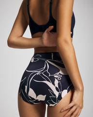 Tummy High-Waist Brief Panty with Lace - NOUVEAU FLORA MINI NAVY | Soma on sale